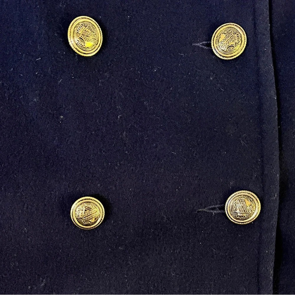 Mackintosh 100% Pure Wool Navy Authentic Peacoat Coat Women’s Sz M/L Sailor READ - Picture 6 of 14